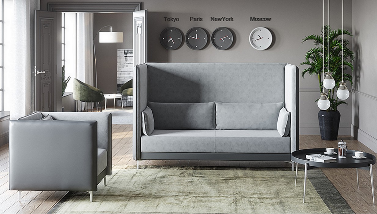 Офисный диван без подлокотников Графит - вид 17